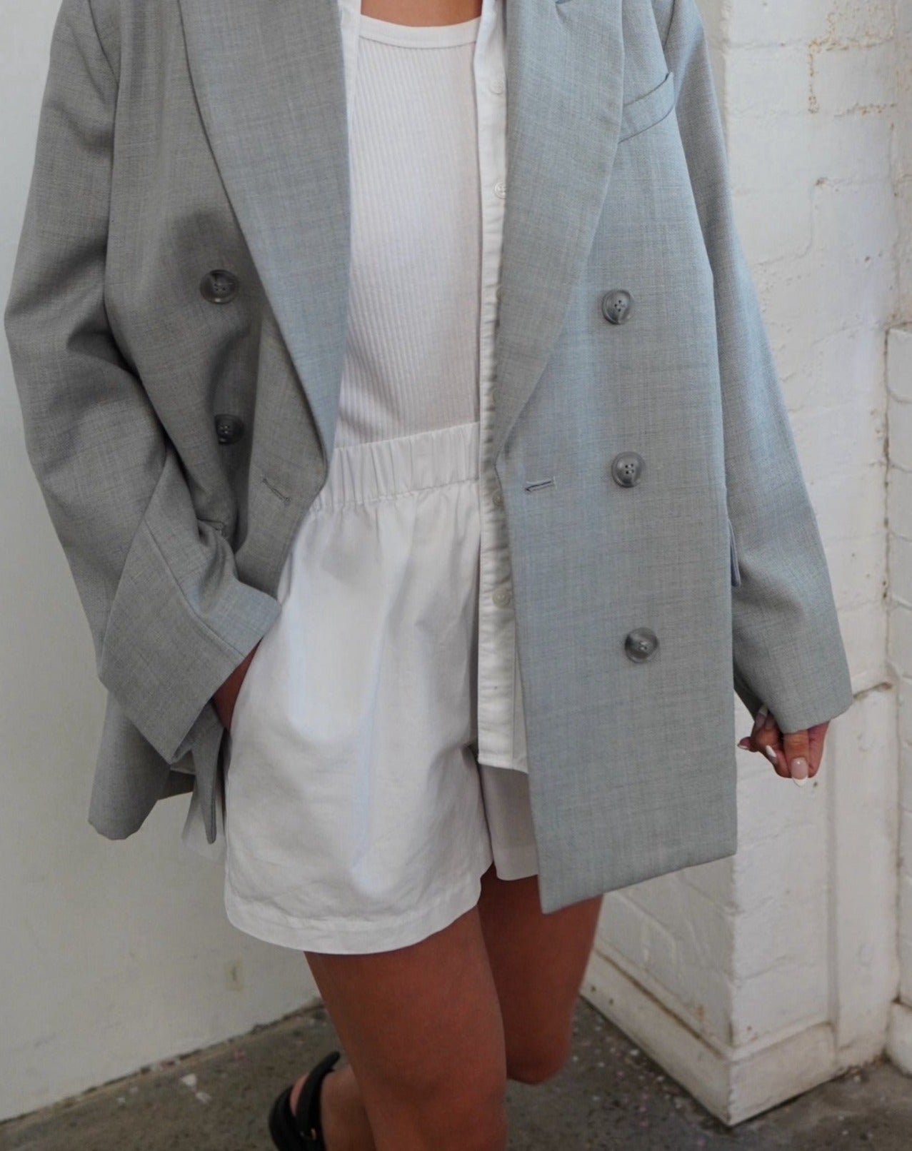 Daily Set Cotton Short - White