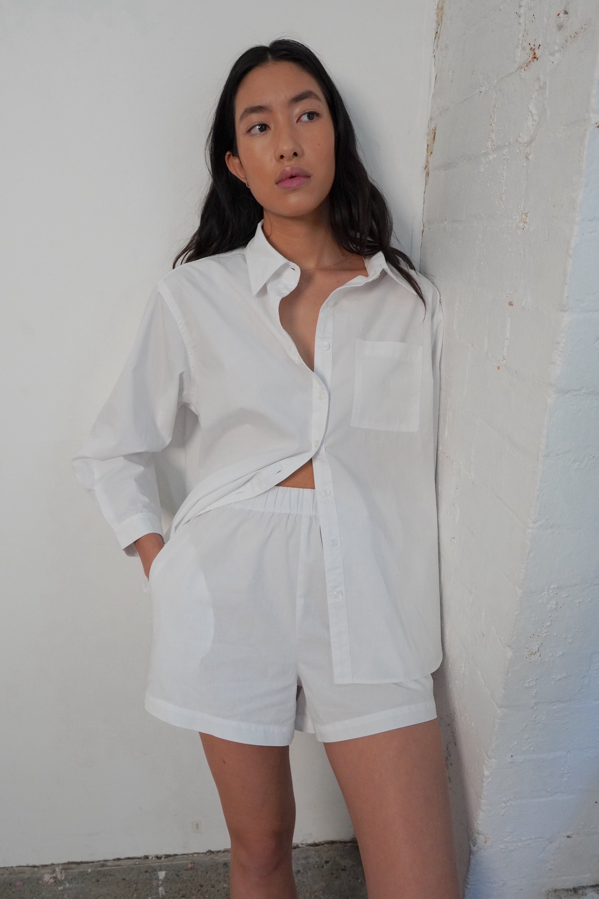 Daily Set Cotton Shirt - White