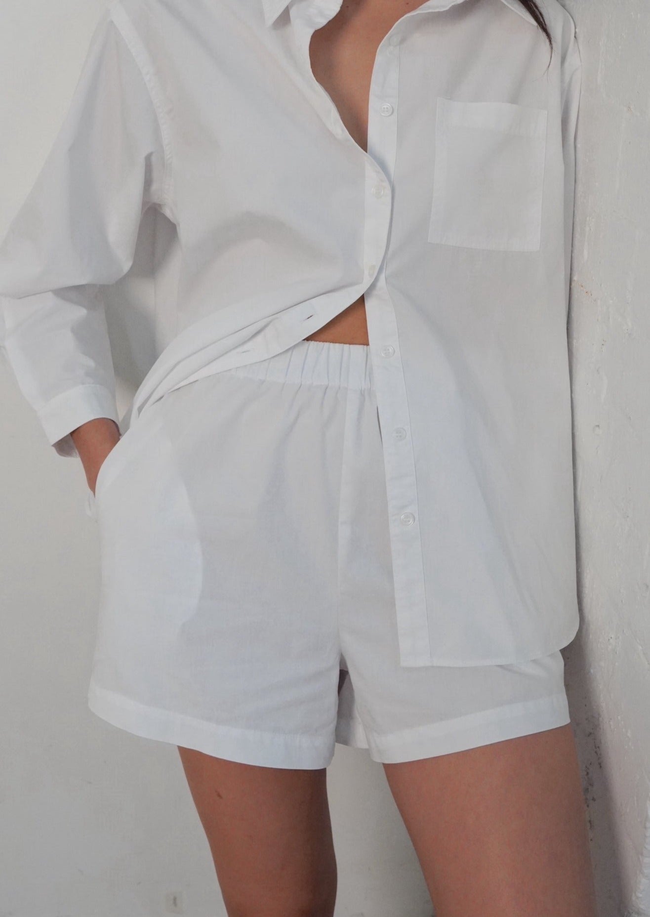 Daily Set Cotton Short - White