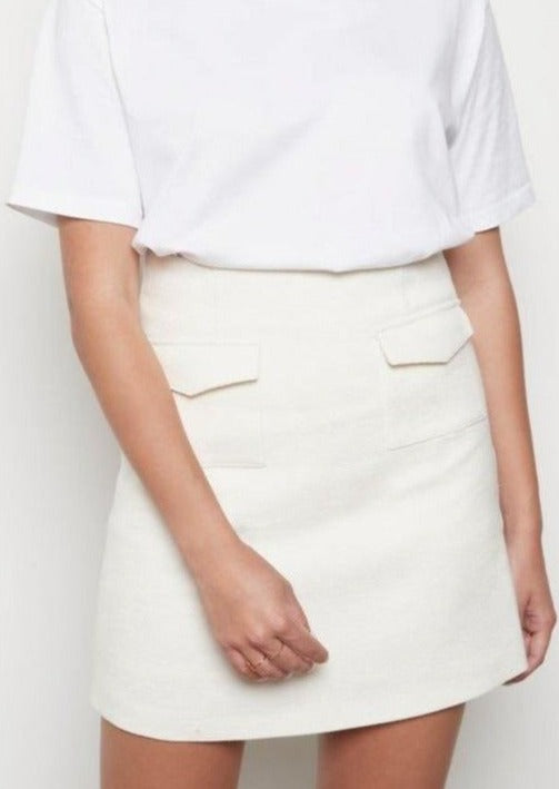 Avenue beige a-line short mini skirt